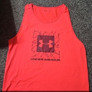 Under Armour Coral Pink Logo Athletic Tank